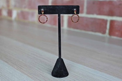 Monet (New York, USA) Delicate Ruby Red Rhinestone Pierced Drop Earrings