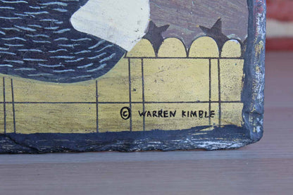 Warren Kimble Painted Cat Hanging Slate
