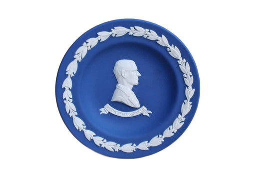 Wedgwood (England) Royal Blue Jasperware Personality Dish Featuring the Duke of Edinburgh in Profile