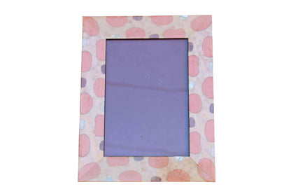 Natalini (Italy) Wood Picture Frame with Organic Round Shapes and Mother of Pearl Inlay