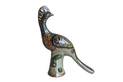 Tonala Mexico Large Stoneware Bird Figurine