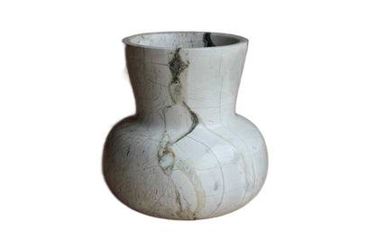 Hand Carved Gourd Shaped Stone Vase with Beautiful Striations of Color