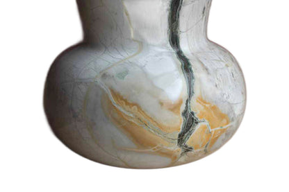 Hand Carved Gourd Shaped Stone Vase with Beautiful Striations of Color