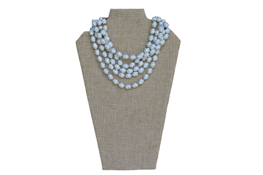 Trifari (USA) 5-Strand Faux Freshwater Pearl Choker Necklace