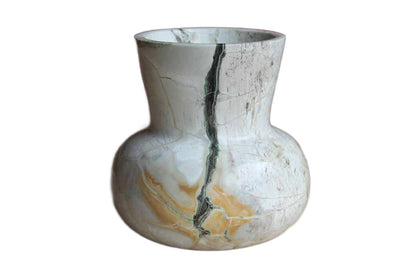 Hand Carved Gourd Shaped Stone Vase with Beautiful Striations of Color