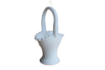 Westmoreland Glass Company (Pennsylvania, USA) 9" English Hobnail Glass Handled Basket