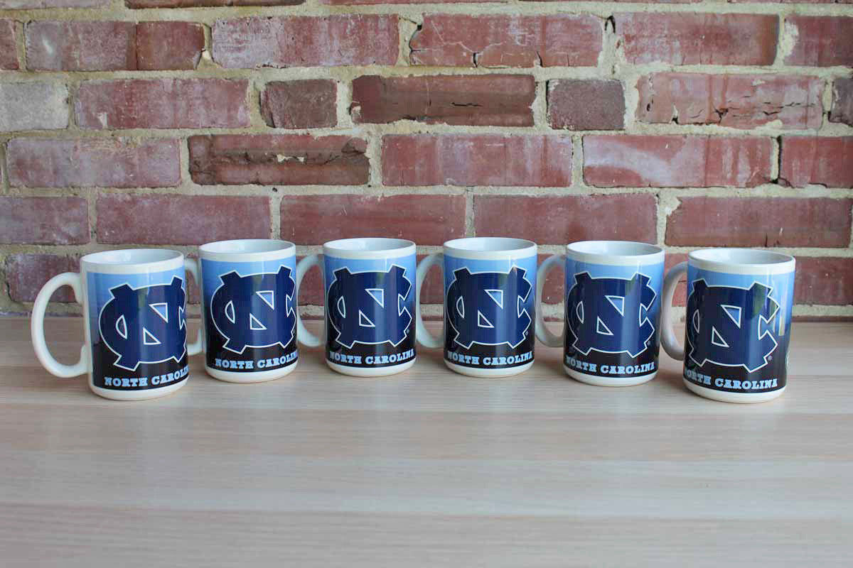 The University of North Carolina Large Ceramic Coffee Mugs, Set of 6