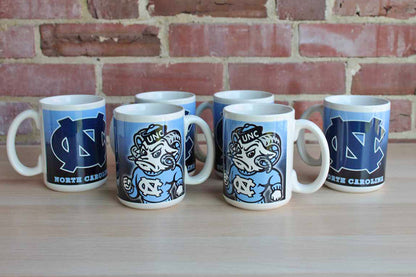 The University of North Carolina Large Ceramic Coffee Mugs, Set of 6