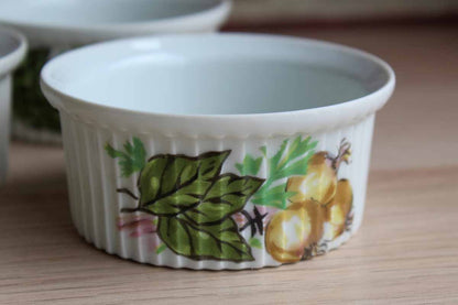 Rene Frugier Aluminite (Limoges, France) Souffle Dish and 11 Matching Ramekins