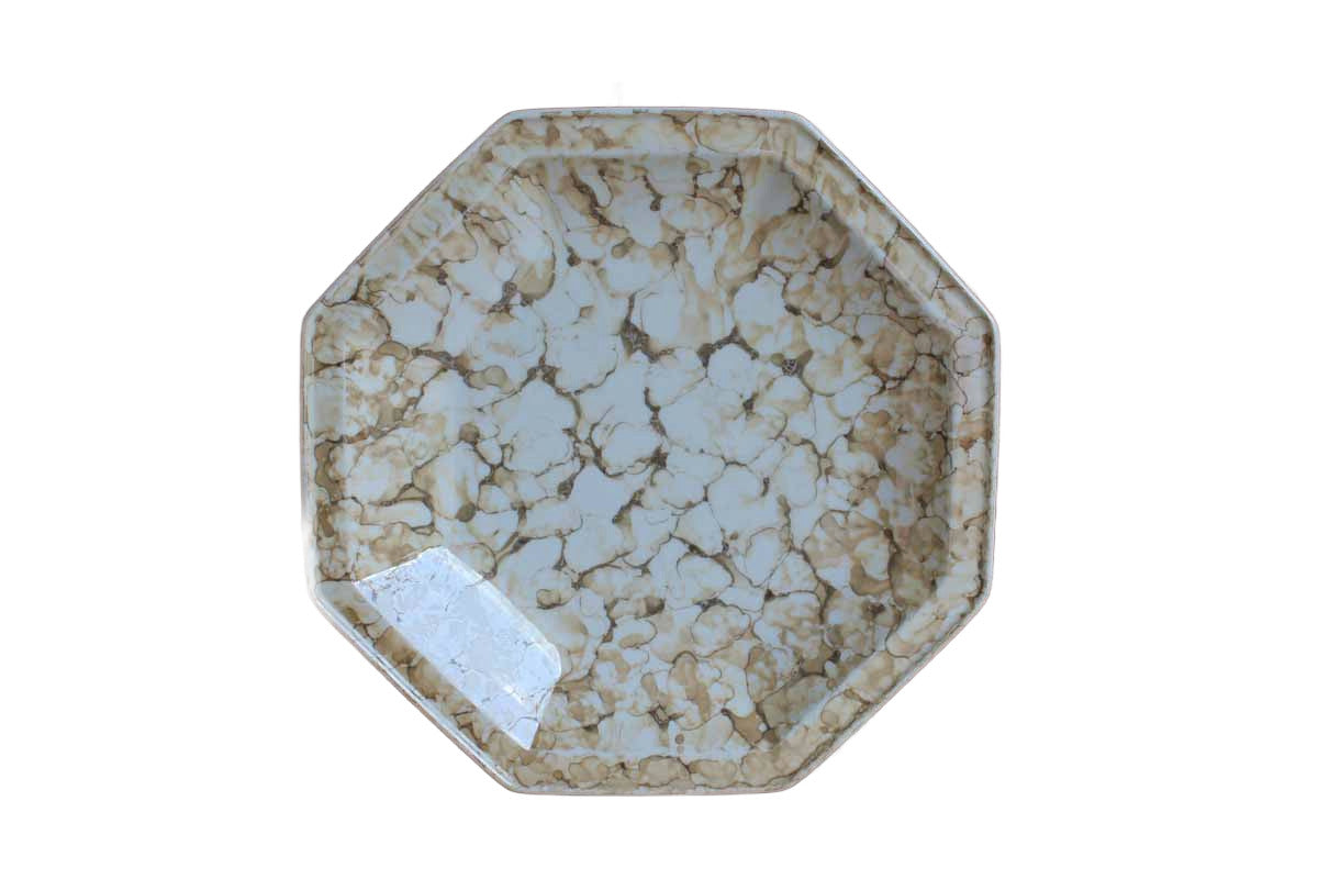 Georges Briard (USA) 11 3/8" Brown Marble Ware Octagonal Chop Plate