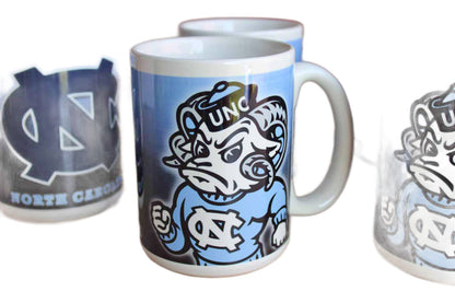 The University of North Carolina Large Ceramic Coffee Mugs, Set of 6