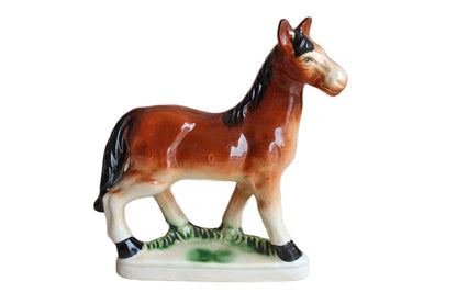 Hand-Painted Ceramic Horse Figurine, Made in Japan