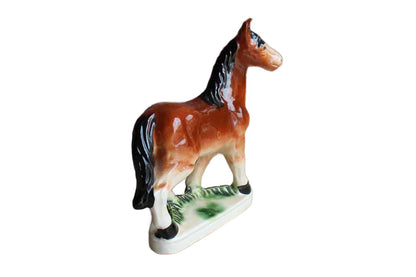 Hand-Painted Ceramic Horse Figurine, Made in Japan