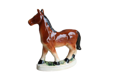 Hand-Painted Ceramic Horse Figurine, Made in Japan