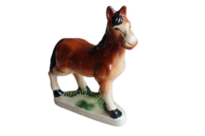 Hand-Painted Ceramic Horse Figurine, Made in Japan