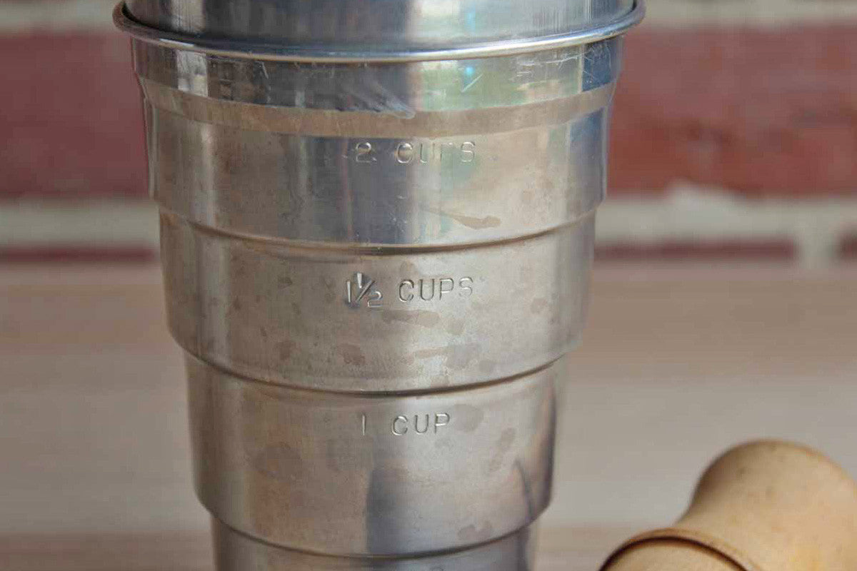 Weathered Aluminum Cocktail Shaker with Wood Muddling Stick