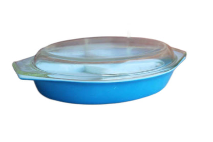 Corning Inc. (New York, USA) Pyrex Deep Blue Divided Serving Dish with Clear Glass Lid