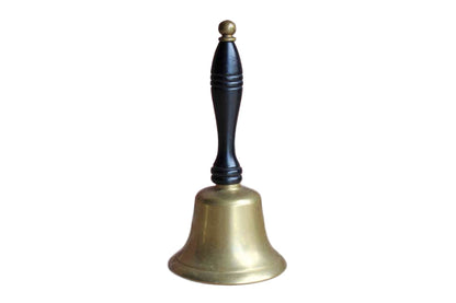 Brass School Bell with Wooden Handle