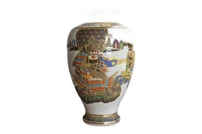 Large Satsuma Vase Decorated with Samurai Warriors