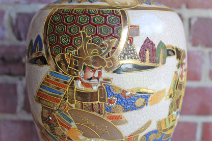 Large Satsuma Vase Decorated with Samurai Warriors