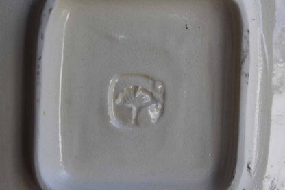 Square Ceramic Dish with Expressive Shapes, Colors, and Designs