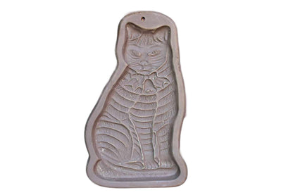 Hartstone Pottery (Ohio, USA) Extra Large Cat Shaped Stoneware Shortbread Cookie Mold