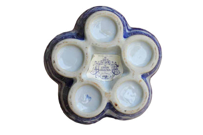 Two's Company 6-Hole Blue and White Porcelain Tulip Vase