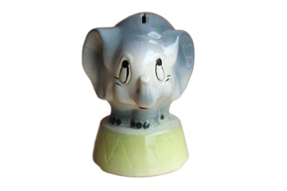 Cartoonish Circus Elephant Ceramic Coin Bank
