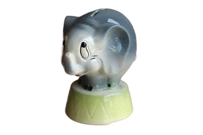 Cartoonish Circus Elephant Ceramic Coin Bank