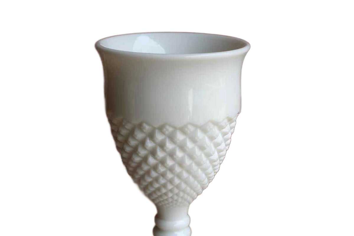 Westmoreland Glass Company (Pennsylvania, USA) English Hobnail Milk Glass Goblet