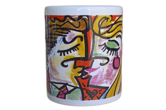Ceramic Mug with 1990s Inspired Kissing Couple