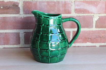 Saint Clement (France) Glossy Green Wine/Water Jug with Knotted Rope Design
