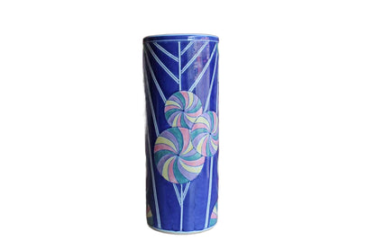 Large Ceramic Vase with Vibrant Colors and Joyful Shapes