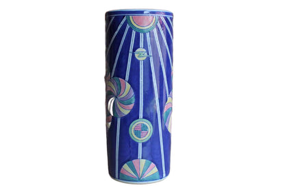 Large Ceramic Vase with Vibrant Colors and Joyful Shapes