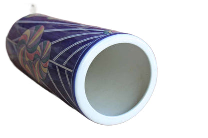 Large Ceramic Vase with Vibrant Colors and Joyful Shapes