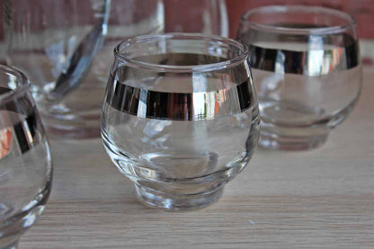 Libbey Glass (Ohio, USA) Pitcher, Stir Spoon and Four Roly Poly Glasses Cocktail Set