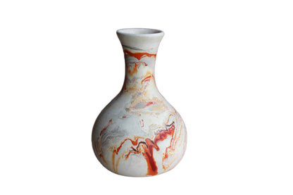 Nemadji Tile and Pottery (Minnesota, USA) Gourd Shaped Orange Swirl Vase