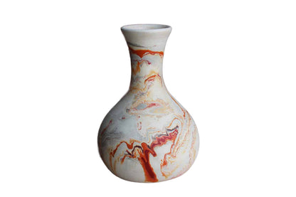 Nemadji Tile and Pottery (Minnesota, USA) Gourd Shaped Orange Swirl Vase
