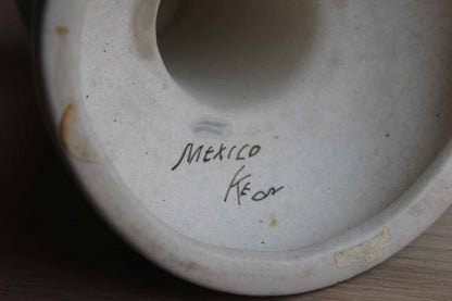 Ken Edwards Pottery (Mexico) Stoneware Candlesticks Decorated with Flowers, A Pair