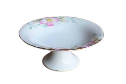 Noritake (Japan) Azalea Round Compote with Gold Trim