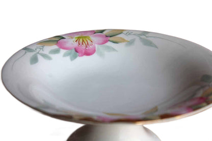 Noritake (Japan) Azalea Round Compote with Gold Trim