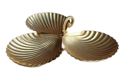 WMP Ikora (Germany) Clamshell Shaped 24 Karat Goldplate Divided Dish