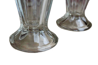 Clear and Heavy Ice Cream Float or Milkshake Diner Glasses, Set of 4
