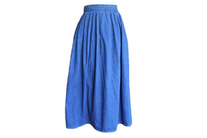 Long Full Pleated Denim Skirt Made by Sassoon