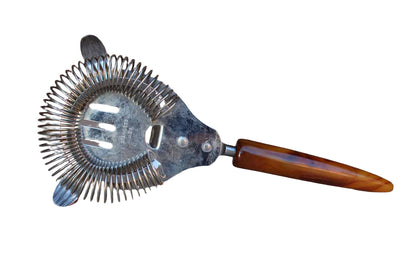 Stainless Steel Cocktail Strainer with Tortoiseshell Bakelite Handle