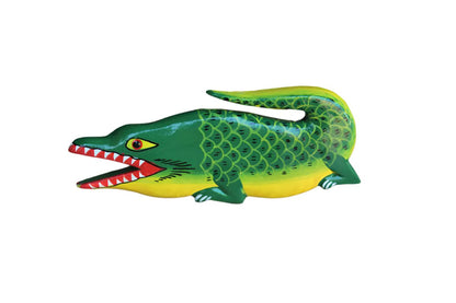 Colorful Hand Painted Wood Alligator Pin
