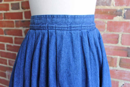 Long Full Pleated Denim Skirt Made by Sassoon