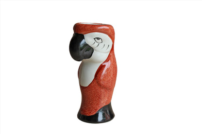 Speckled Burnt Orange Ceramic Parrot Vase