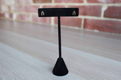 Tiny Gold Wishbone Pierced Earrings