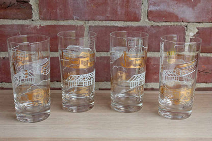Highball Glasses with House Construction Images